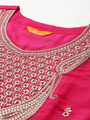 Ethnic Motifs Embroidered Kurta with Trousers & Dupatta 3