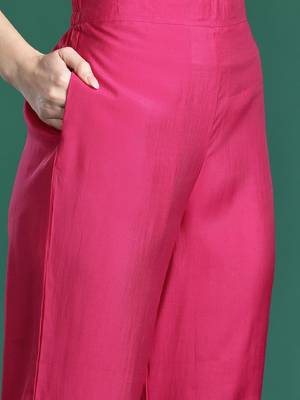 Ethnic Motifs Embroidered Kurta with Trousers & Dupatta 4