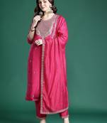 Ethnic Motifs Embroidered Kurta with Trousers & Dupatta
