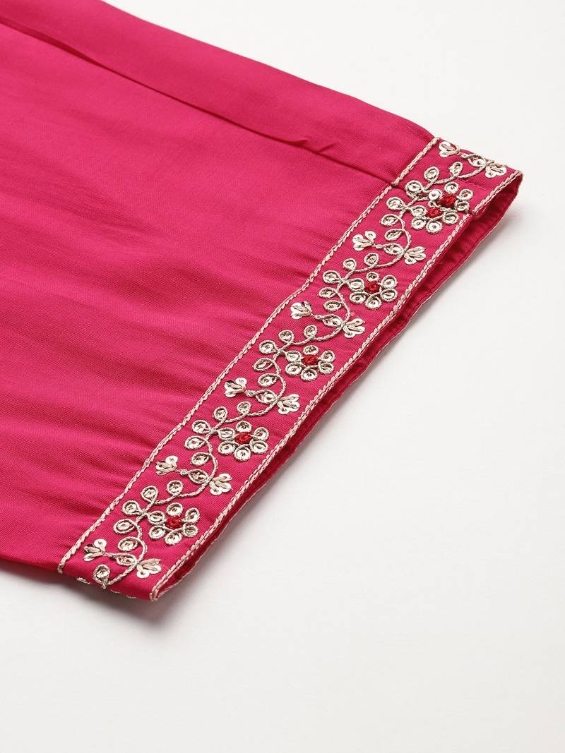 Ethnic Motifs Embroidered Kurta with Trousers & Dupatta