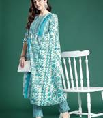 Floral Printed Kurta with Trousers & Dupatta