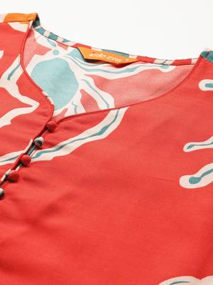 Floral Printed Regular Pure Cotton Kurta with Trousers 2