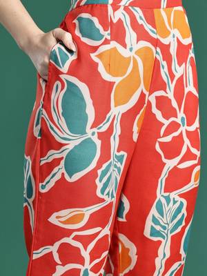 Floral Printed Regular Pure Cotton Kurta with Trousers 3