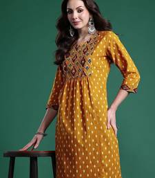 Women Printed Pleated Mirror Work Pure Cotton Kurta with Trousers