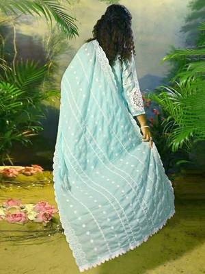 Women Floral Embroidered Cotton Kurta with Trousers & Dupatta 5