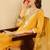 Floral Yoke Design V-Neck Straight Kurta With Trousers & Dupatta