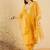 Floral Yoke Design V-Neck Straight Kurta With Trousers & Dupatta