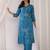 Floral Embroidered V-Neck Thread Work Straight Kurta With Trousers