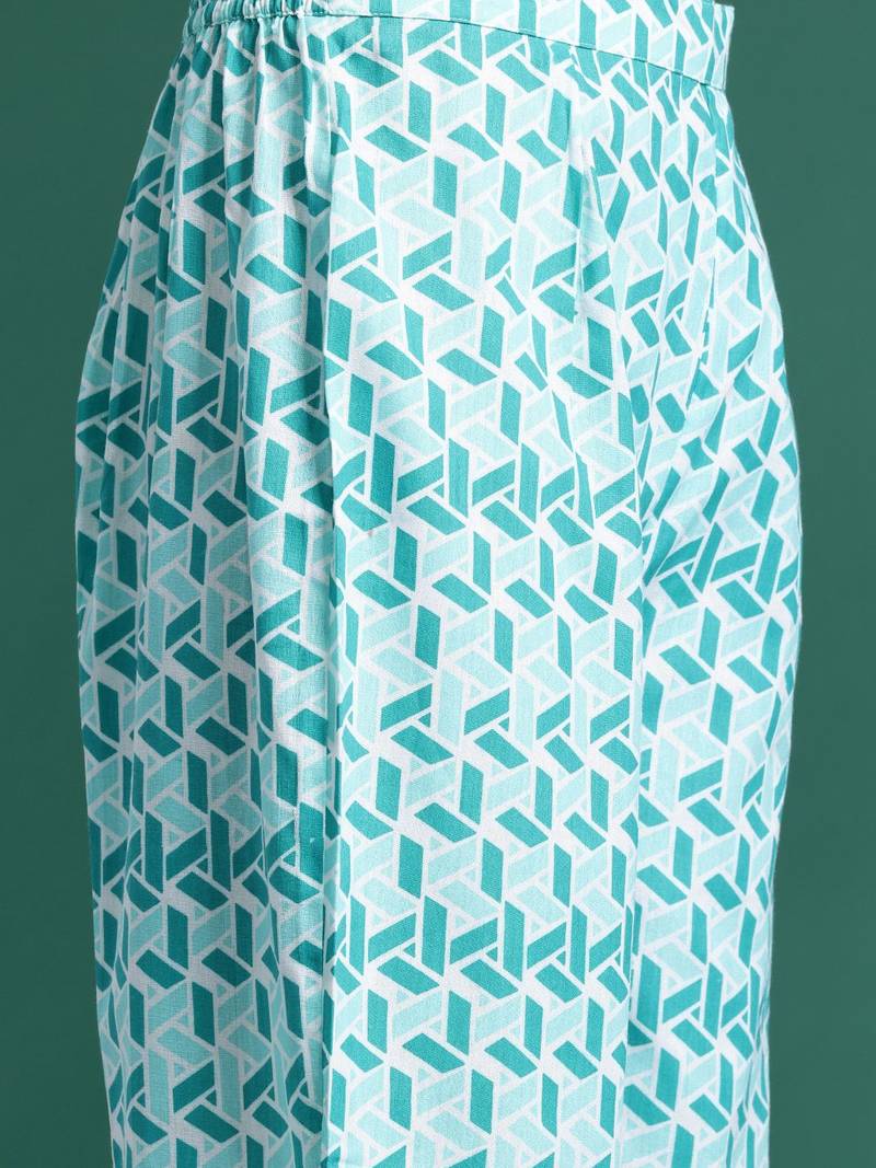 floral printed  cotton kurta with trousers & with dupatta