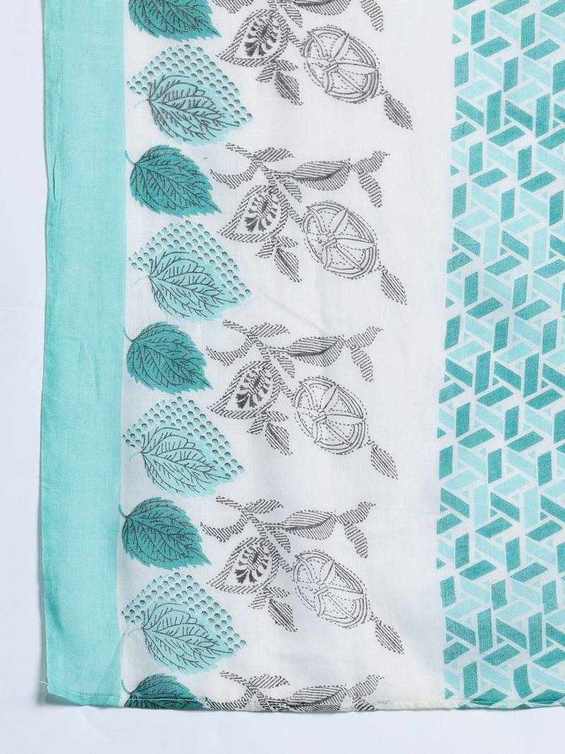 floral printed  cotton kurta with trousers & with dupatta
