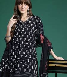 Floral Printed Regular Pure Cotton Kurta with Trousers & Dupatta