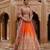 Orange Hot Pink Embroidered Raw Silk Lehenga Set