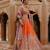 Orange Hot Pink Embroidered Raw Silk Lehenga Set