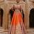 Orange Hot Pink Embroidered Raw Silk Lehenga Set