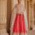Hot Pink And Rose Embroidered Raw Silk Lehenga Set