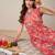 Floral Printed V-Neck Pure Cotton Straight Kurta With Trousers