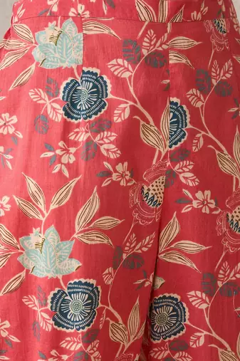 Floral Printed V-Neck Pure Cotton Straight Kurta With Trousers