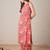 Floral Printed V-Neck Pure Cotton Straight Kurta With Trousers