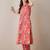 Floral Printed V-Neck Pure Cotton Straight Kurta With Trousers