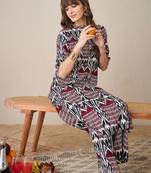 Ethnic Motifs Printed Mandarin Collar Straight Kurta With Trouser