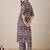Ethnic Motifs Printed Mandarin Collar Straight Kurta With Trouser