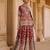 Deep Red And Gold Embroidered Silk Chanderi Kurti Lehenga Set