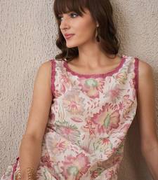Floral Printed Boat Neck Pure Cotton Straight Kurta With Trouser