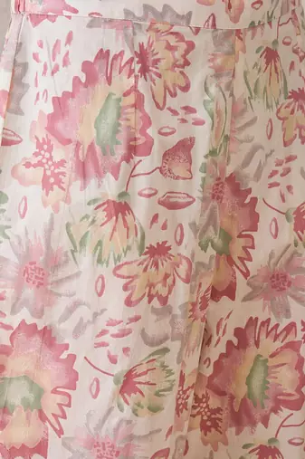 Floral Printed Boat Neck Pure Cotton Straight Kurta With Trouser