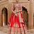 Deep Red Embroidered Raw Silk Lehenga Set