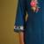 Floral Embroidered Thread Work Straight Kurta with Trousers & Dupatta