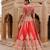 Deep Red Embroidered Raw Silk Lehenga Set