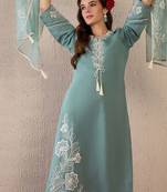 Women Floral Embroidered Regular Thread Work Kurta with Trousers & With Dupatta
