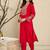 Floral Yoke Design Flared Sleeves Zari Straight Kurta With Trousers