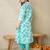 Floral Printed V-Neck Pure Cotton A-Line Kurta With Trousers