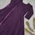 purple color thread embroidery work with gpo lace border georgette gown set