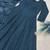 teal color thread embroidery work with gpo lace border georgette gown set