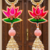 traditional lotus shubh labh hanging with golden tassels pack of 2