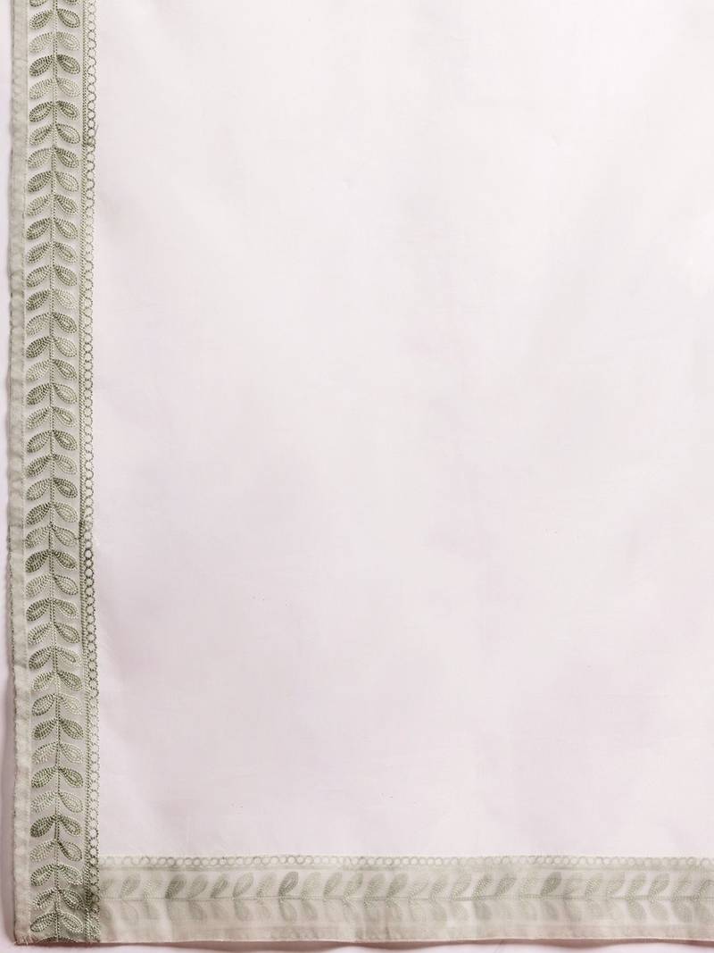 Women Floral Embroidered Thread Work Kurta With Trousers & Dupatta