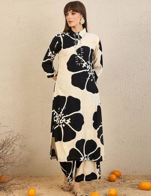 Floral Printed Straight Kurta With Palazzos 1