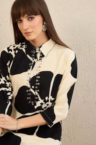Floral Printed Straight Kurta With Palazzos
