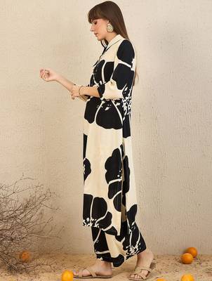 Floral Printed Straight Kurta With Palazzos 4