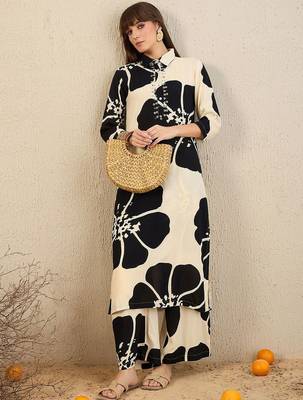 Floral Printed Straight Kurta With Palazzos 6
