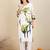 Floral Printed V Neck Straight Kurta With Trousers