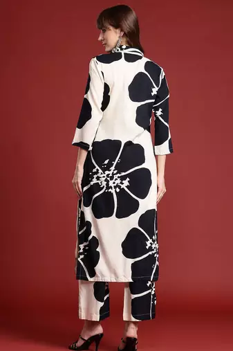 Floral Printed Sequinned Kurta with Palazzos