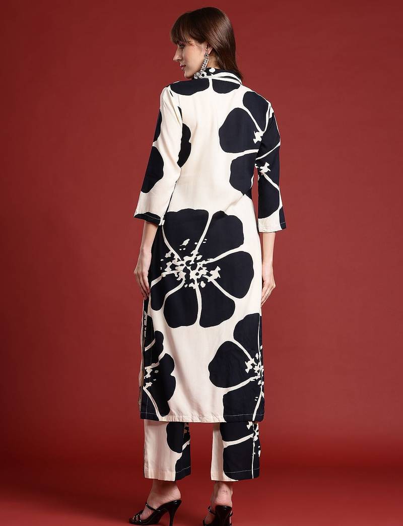 Floral Printed Sequinned Kurta with Palazzos