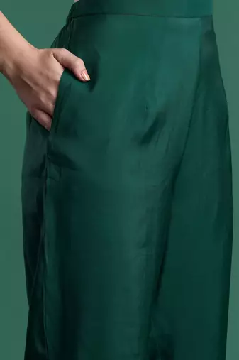 Ethnic Motifs Embroidered Zari Kurta With Trousers & Dupatta