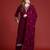 Zari & Sequin Embroidered Velvet Kurta with Trousers & Scalloped Dupatta