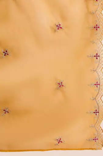 Women Ethnic Motifs Embroidered Regular Gotta Patti Kurta with Trousers & With Dupatta