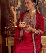 Women Paisley Embroidered Regular Kurta with Trousers & With Dupatta
