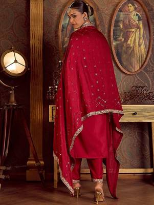 Women Paisley Embroidered Regular Kurta with Trousers & With Dupatta 6